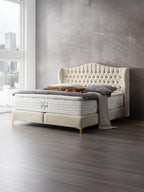 Teddy-Bouclé Boxspringbett Creme MAISON