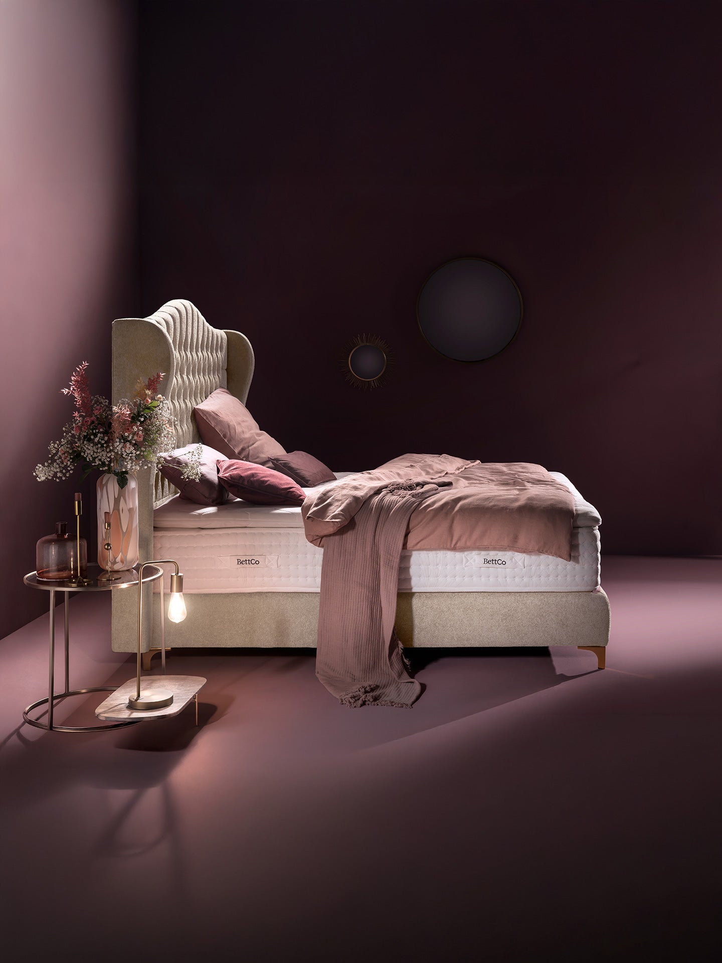 Teddy-Bouclé Boxspringbett Creme MAISON Special Edition