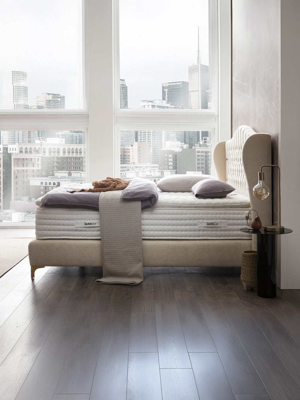 Teddy-Bouclé Boxspringbett Creme MAISON