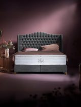 Teddy-Bouclé Boxspringbett Dunkelgrau MAISON Special Edition