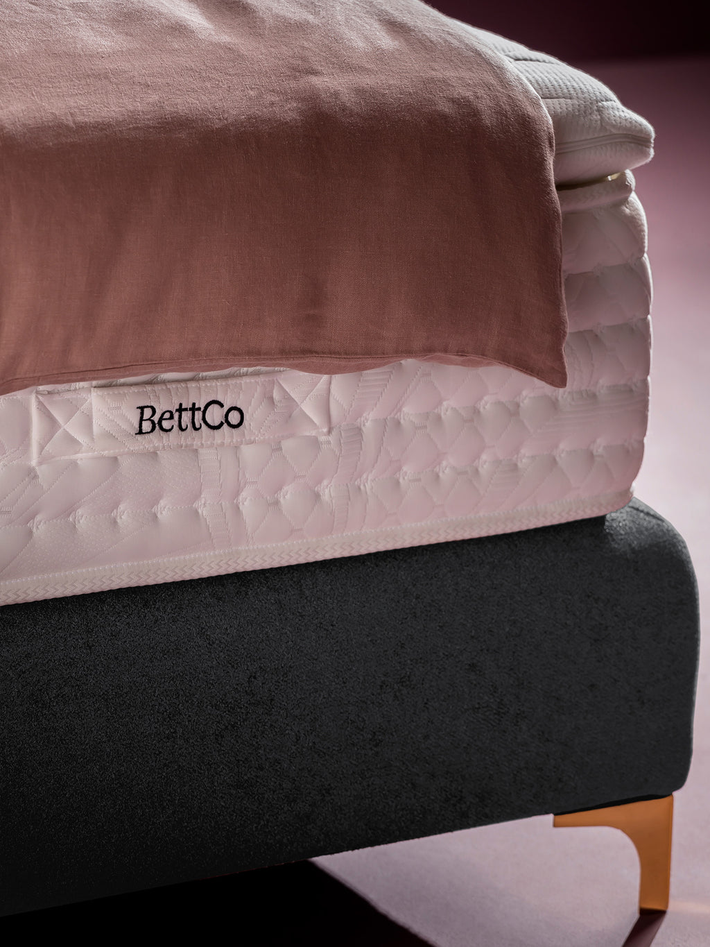 Teddy-Bouclé Boxspringbett Dunkelgrau MAISON Special Edition