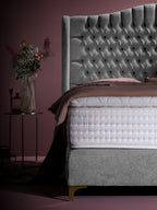 Teddy-Bouclé Boxspringbett Grau MAISON Special Edition