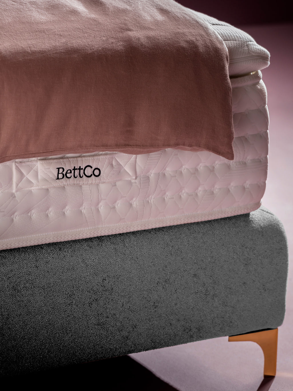 Teddy-Bouclé Boxspringbett Grau MAISON Special Edition