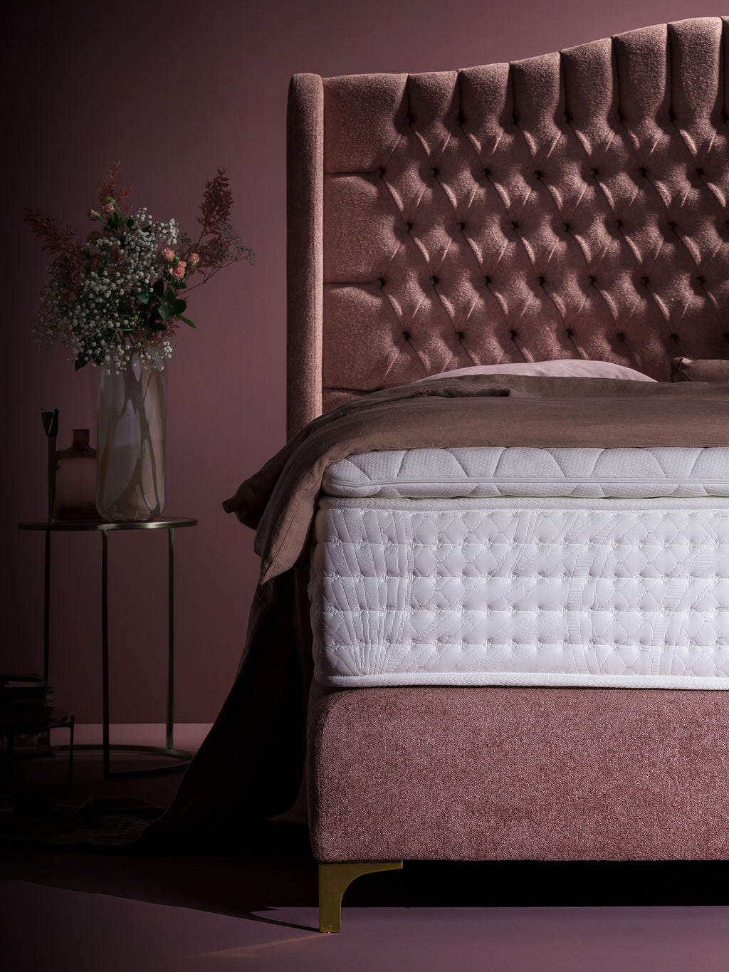 Teddy-Bouclé Boxspringbett Rose MAISON Special Edition