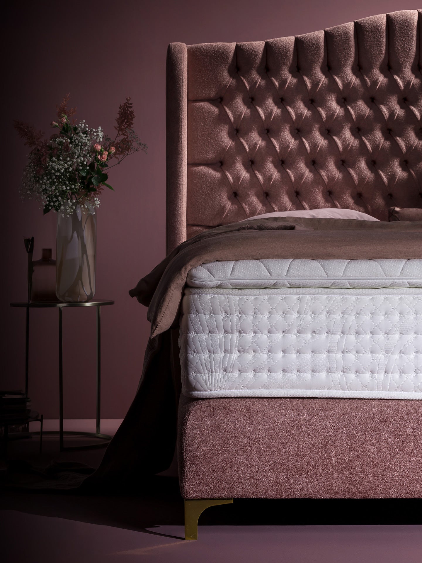 Teddy-Bouclé Boxspringbett Rose MAISON Special Edition