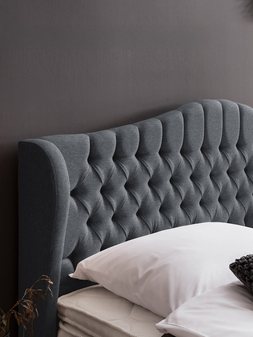 Webstoff Boxspringbett Anthrazit MAISON