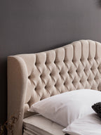 Webstoff Boxspringbett Beige MAISON