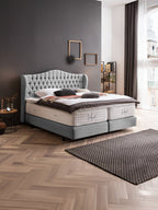 Webstoff Boxspringbett Hellgrau MAISON