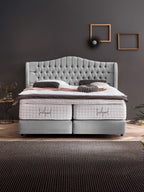 Webstoff Boxspringbett Hellgrau MAISON