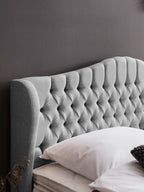 Webstoff Boxspringbett Hellgrau MAISON