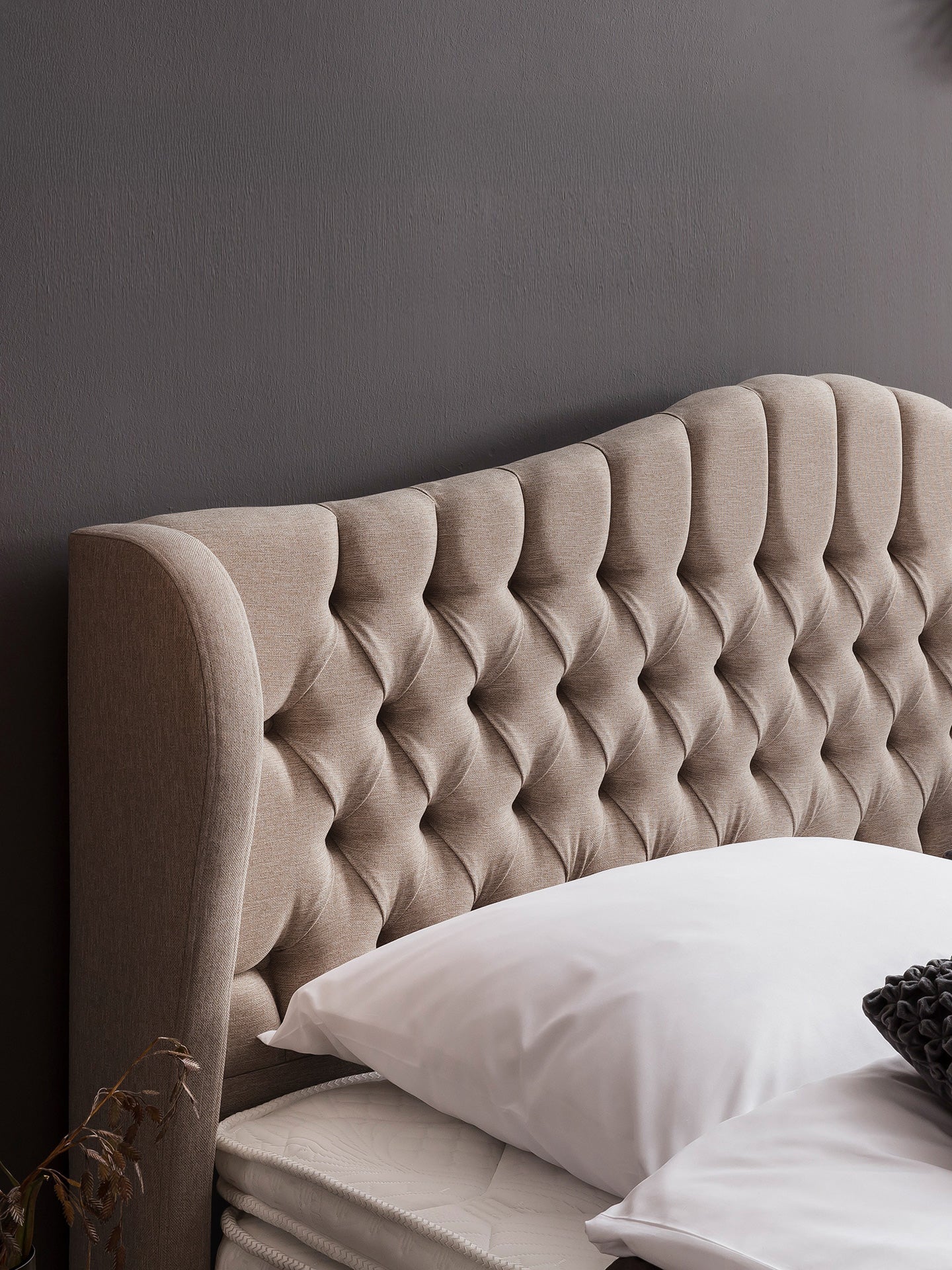 Webstoff Boxspringbett Nougat MAISON