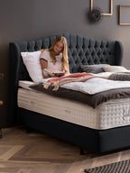 Webstoff Boxspringbett Schwarz MAISON