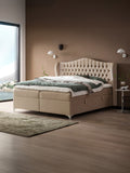 Samt Boxspringbett mit Stauraum Beige MAISON