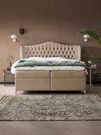 Samt Boxspringbett mit Stauraum Beige MAISON