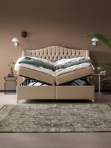Samt Boxspringbett mit Stauraum Beige MAISON