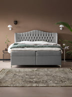 Samt Boxspringbett mit Stauraum Grau MAISON