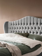 Samt Boxspringbett mit Stauraum Grau MAISON