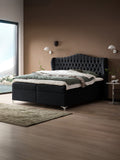 Samt Boxspringbett mit Stauraum Schwarz MAISON
