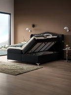 Samt Boxspringbett mit Stauraum Schwarz MAISON