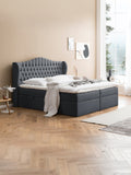 Webstoff Boxspringbett mit Stauraum Anthrazit MAISON