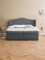 Webstoff Boxspringbett mit Stauraum Anthrazit MAISON