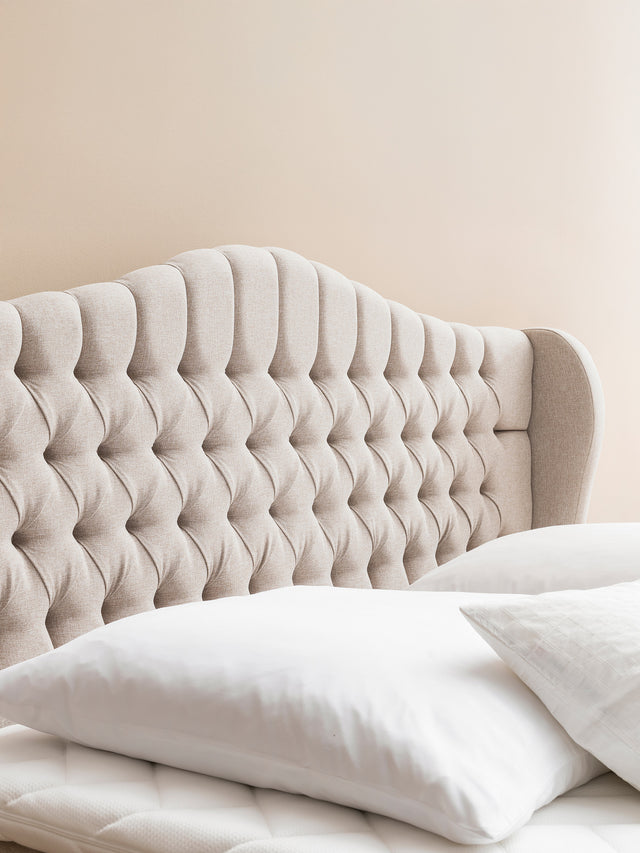 Webstoff Boxspringbett mit Stauraum Beige MAISON