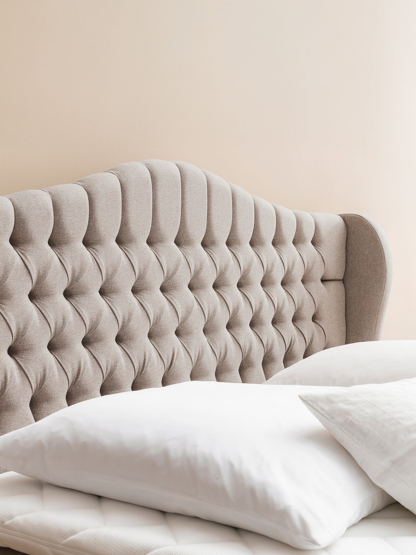 Webstoff Boxspringbett mit Stauraum Nougat MAISON