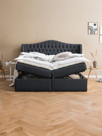 Webstoff Boxspringbett mit Stauraum Schwarz MAISON