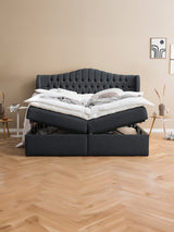 Webstoff Boxspringbett mit Stauraum Schwarz MAISON