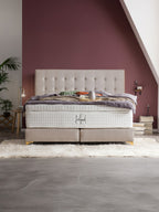 Samt Boxspringbett Beige MILANO