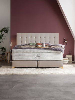 Samt Boxspringbett Beige MILANO