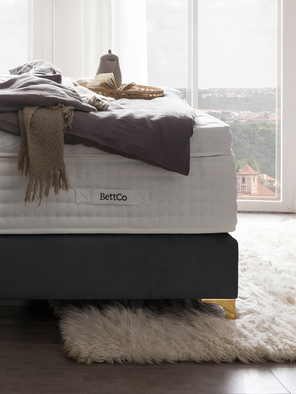 Samt Boxspringbett Dunkelgrau MILANO