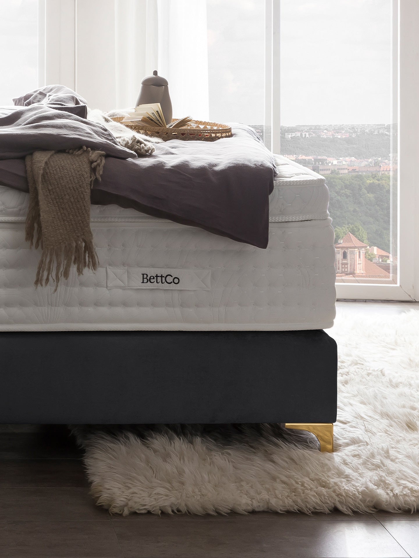 Samt Boxspringbett Dunkelgrau MILANO