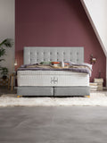 Samt Boxspringbett Grau MILANO