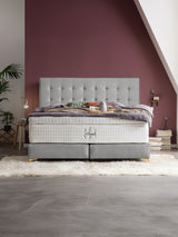 Samt Boxspringbett Grau MILANO