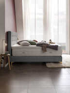 Samt Boxspringbett Grau MILANO