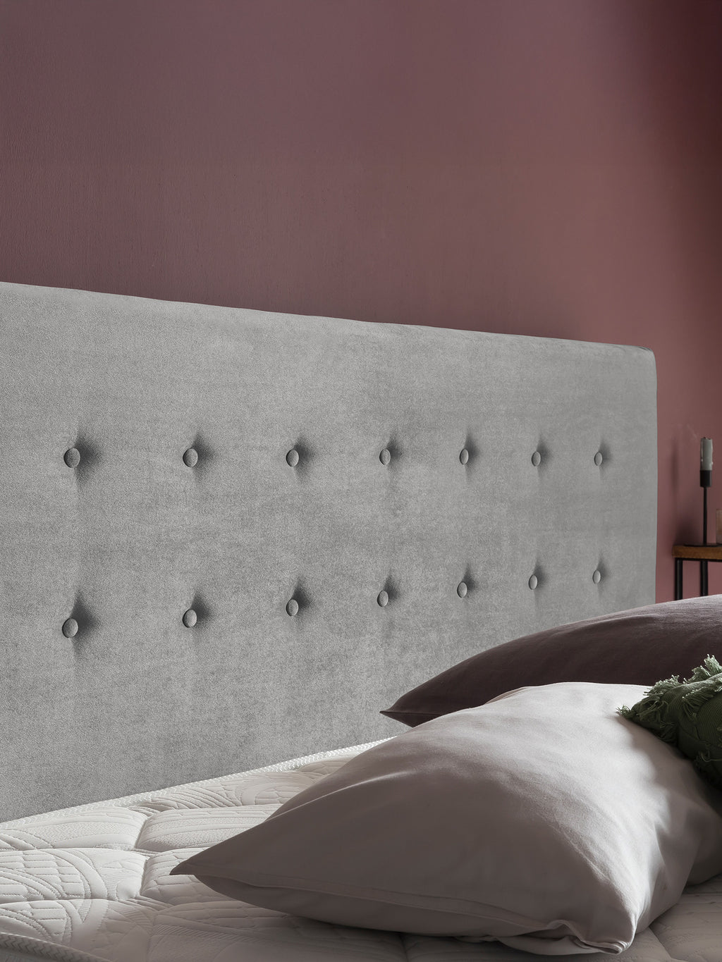 Samt Boxspringbett Grau MILANO