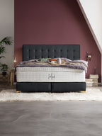 Samt Boxspringbett Schwarz MILANO