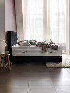 Samt Boxspringbett Schwarz MILANO