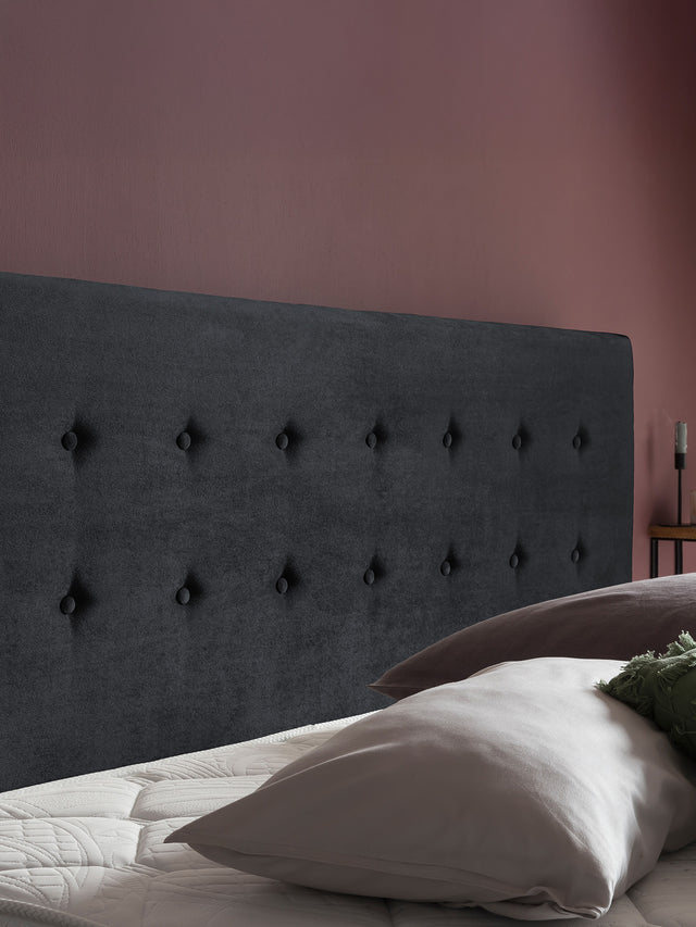 Samt Boxspringbett Schwarz MILANO