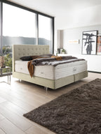 Velours Boxspringbett Creme MILANO