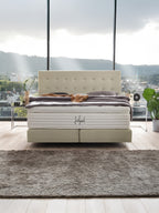 Velours Boxspringbett Creme MILANO