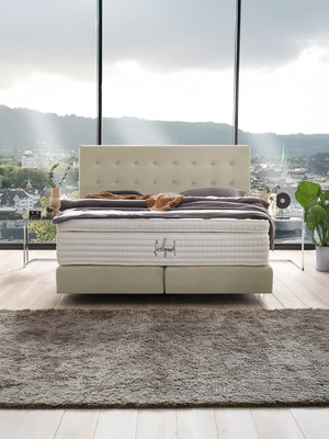 Velours Boxspringbett Creme MILANO