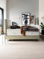 Velours Boxspringbett Creme MILANO