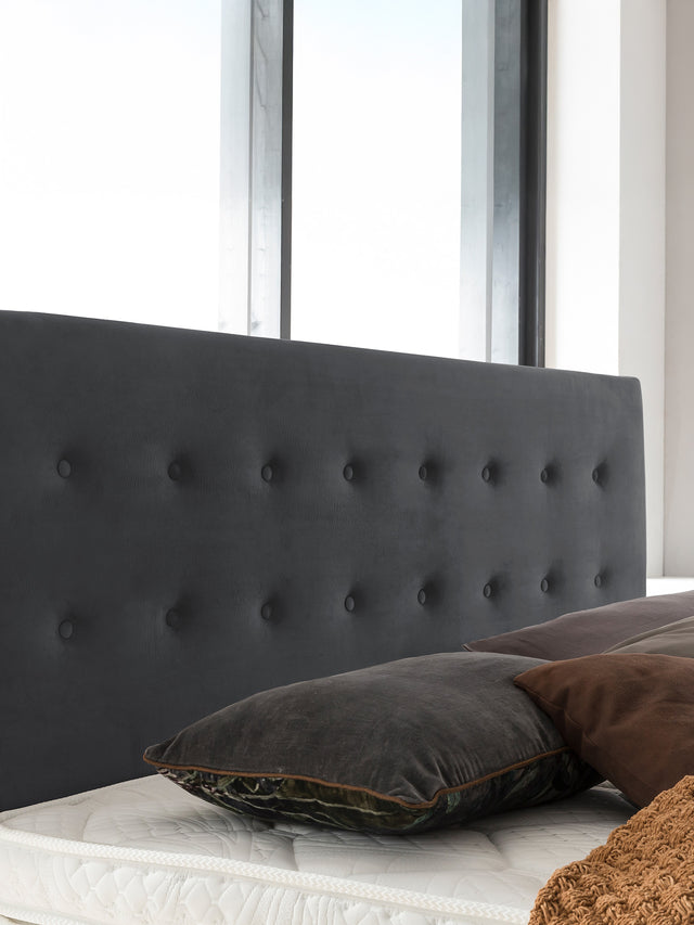 Velours Boxspringbett Dunkelgrau MILANO