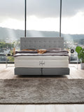 Velours Boxspringbett Grau MILANO