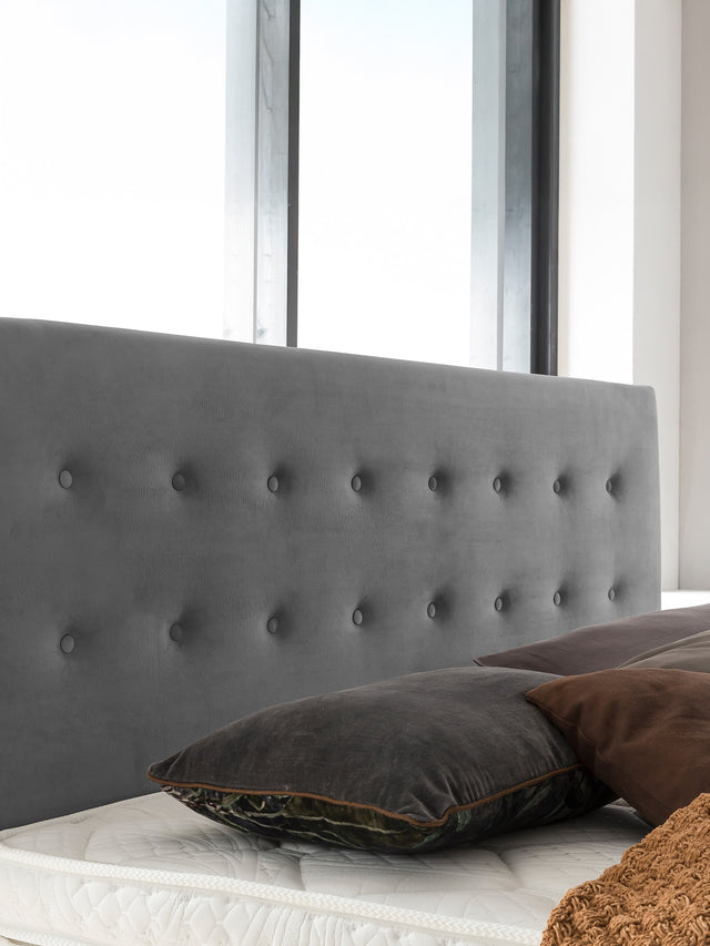 Velours Boxspringbett Grau MILANO