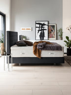 Velours Boxspringbett Schwarz MILANO