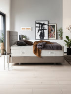 Velours Boxspringbett Taupe MILANO