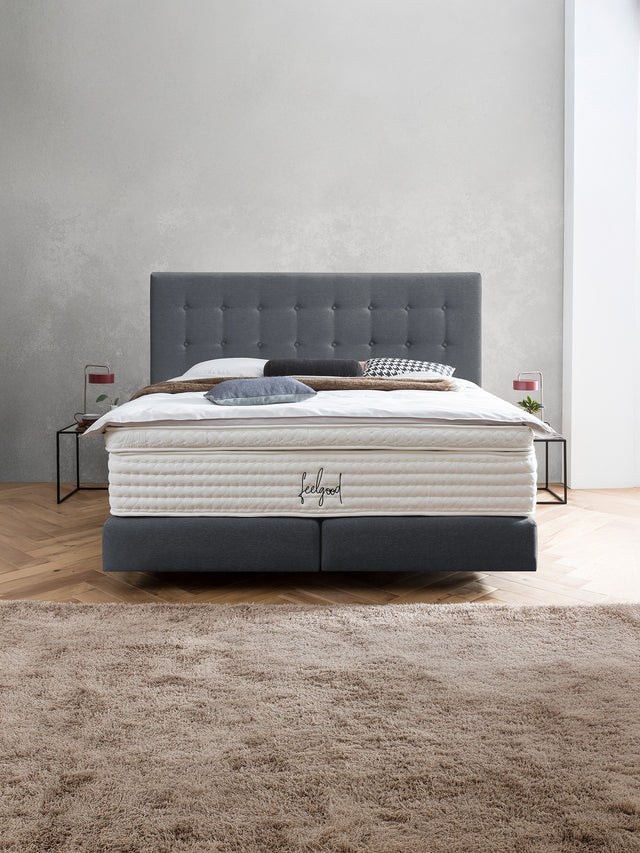 Webstoff Boxspringbett Anthrazit MILANO